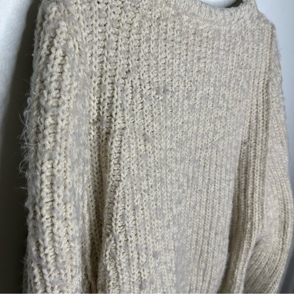 Free People Chunky Thick Cream Cardigan Womens Large - Picture 10 of 11